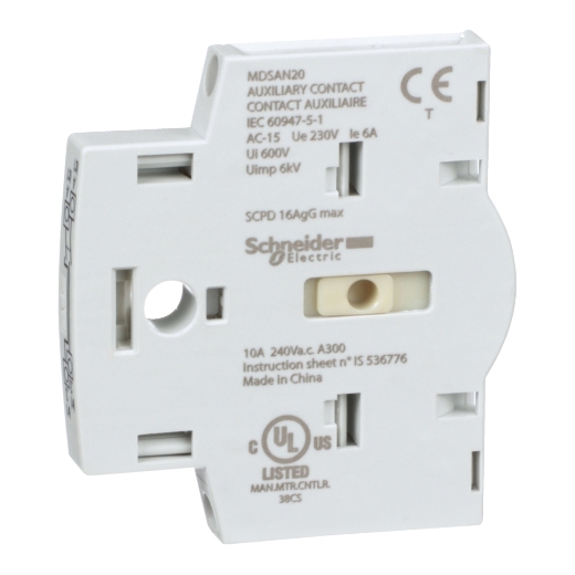 Schneider Electric Auxiliary Contact; for MD motor disconnect switches; 2NO